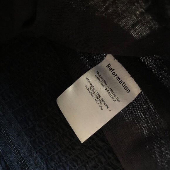 Reformation Arancini Linen Top Sz6 Black - Picture 7 of 8